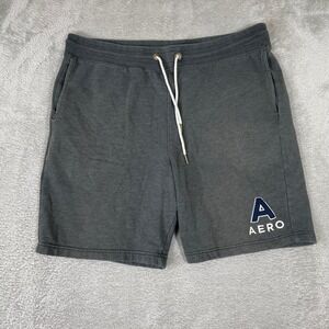 Aeropostale Sweat Shorts Mens XL Gray Embroidered Logo Fleece Casual Skater